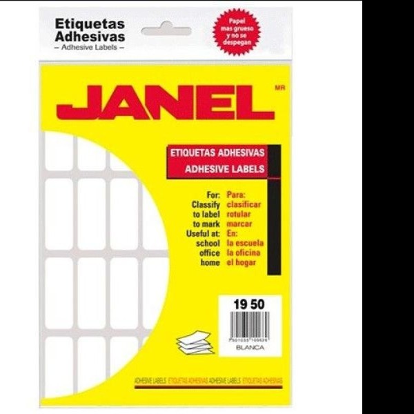 ETIQUETA ADH. BCA. JANEL 19X50 15 PAQ.C20H. E.20